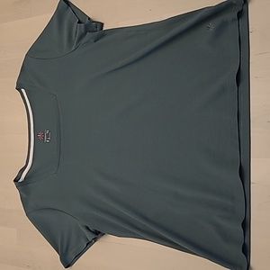 EUC ISAACMIZRAHI LIVE  Seafoam Green Square Neck T-shirt 100% Cotton